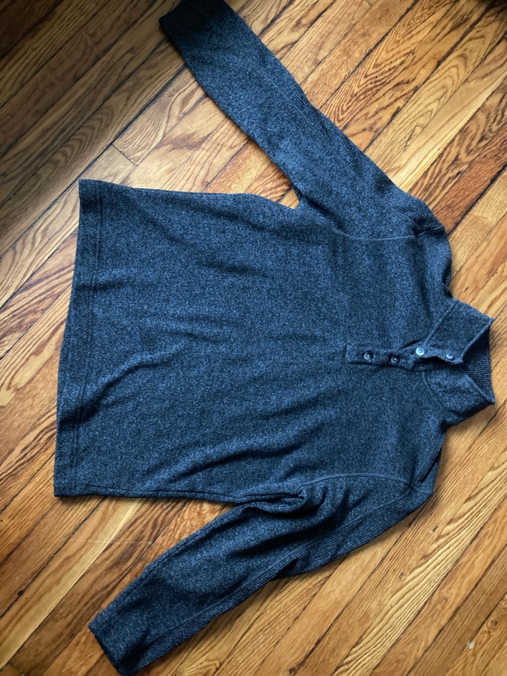 Van Heusen Charcoal Knit Button-Up Henley
